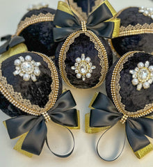 Christmas Baubles - Black - Set of 6 Gabificent