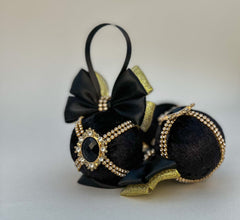 Christmas Baubles - Black - set of 3 Gabificent