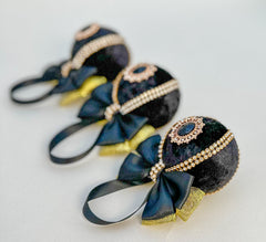 Christmas Baubles - Black - set of 3 Gabificent