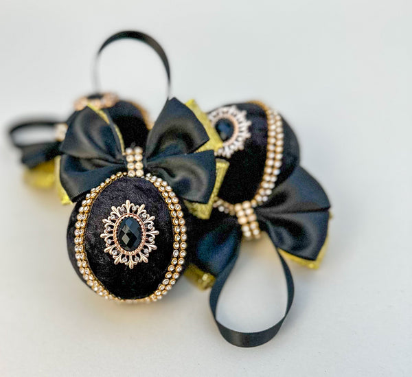 Christmas Baubles - Black - set of 3 Gabificent