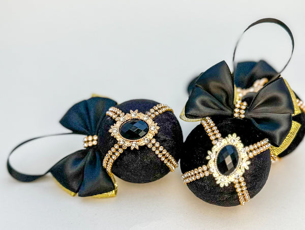 Christmas Baubles - Black - set of 3 Gabificent