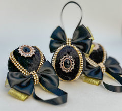 Christmas Baubles - Black - set of 3 Gabificent