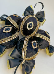 Christmas Baubles - Black - set of 6 Gabificent