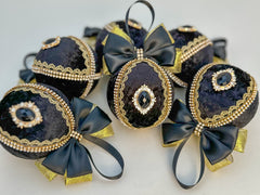 Christmas Baubles - Black - set of 6 Gabificent