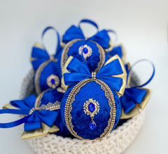 Christmas Baubles - Blue and gold - One piece Gabificent