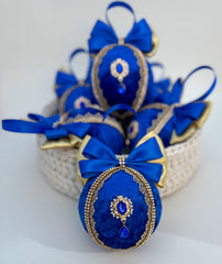 Christmas Baubles - Blue and gold - One piece Gabificent