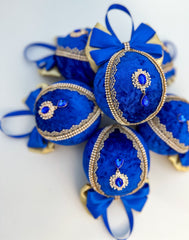 Christmas Baubles - Blue and gold - One piece Gabificent