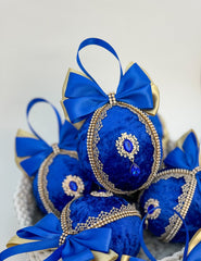Christmas Baubles - Blue and gold - One piece Gabificent