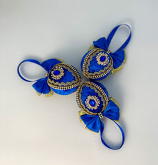 Christmas Baubles - Blue and gold - Set of 3 - Gabificent