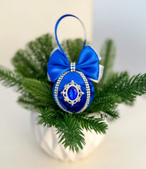 Christmas Baubles - Blue and silver - Set of 3 - Gabificent