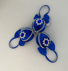 Christmas Baubles - Blue and silver - Set of 3 - Gabificent