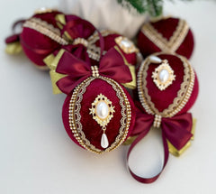 Christmas Baubles - Burgundy- One Piece Gabificent