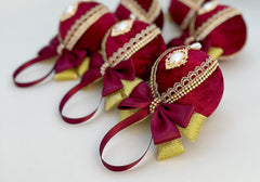 Christmas Baubles - Burgundy- set of 6 Gabificent