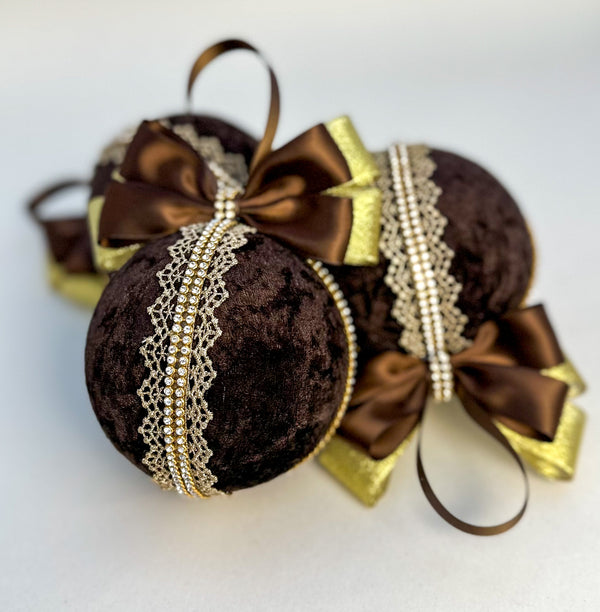 Christmas Baubles - Chocolate Brown - One Piece Gabificent