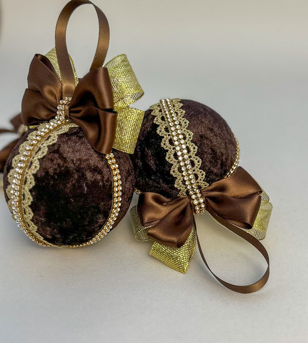 Christmas Baubles - Chocolate Brown- One Piece Gabificent