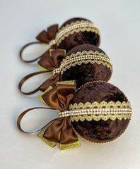 Christmas Baubles - Chocolate Brown- One Piece Gabificent
