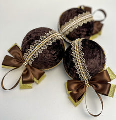 Christmas Baubles - Chocolate Brown- Set of 6 Gabificent