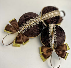 Christmas Baubles - Chocolate Brown- Set of 6 Gabificent