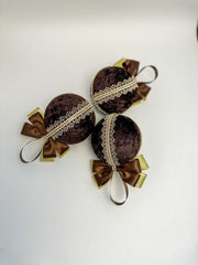 Christmas Baubles - Chocolate Brown- Set of 6 Gabificent