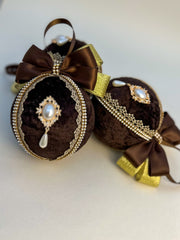 Christmas Baubles - Chocolate Brown- Set of 6 Gabificent