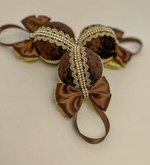 Christmas Baubles - Chocolate Brown- set of 3 Gabificent