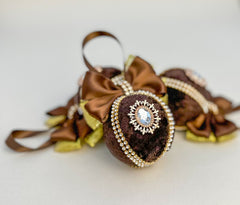 Christmas Baubles - Chocolate Brown- set of 3 Gabificent