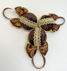 Christmas Baubles - Chocolate Brown- set of 3 Gabificent