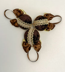 Christmas Baubles - Chocolate Brown- set of 3 Gabificent