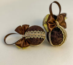 Christmas Baubles - Chocolate Brown- set of 3 Gabificent