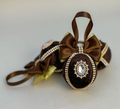 Christmas Baubles - Chocolate Brown- set of 3 Gabificent