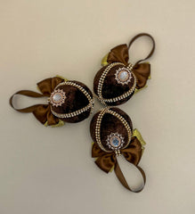 Christmas Baubles - Chocolate Brown- set of 3 Gabificent