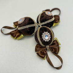 Christmas Baubles - Chocolate Brown- set of 3 Gabificent