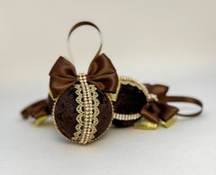 Christmas Baubles - Chocolate Brown- set of 3 Gabificent