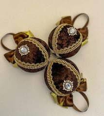 Christmas Baubles - Chocolate Brown- set of 6 Gabificent