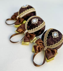 Christmas Baubles - Chocolate Brown- set of 6 Gabificent