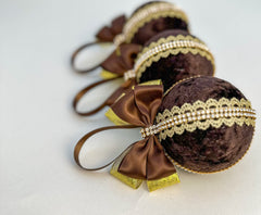 Christmas Baubles - Chocolate Brown- set of 6 Gabificent