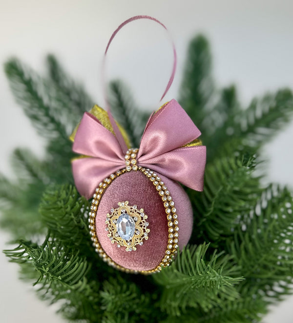 Christmas Baubles - Dusty Pink- Set of 3 - Gabificent