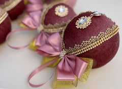 Christmas Baubles - Dusty Pink - Set of 6 Gabificent