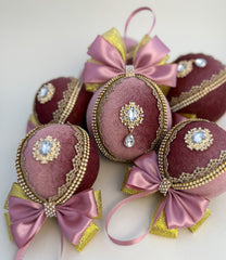 Christmas Baubles - Dusty Pink - Set of 6 Gabificent