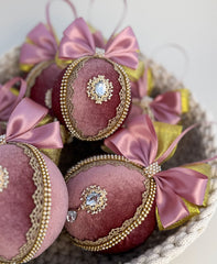 Christmas Baubles - Dusty Pink - Set of 6 Gabificent