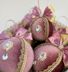 Christmas Baubles - Dusty Pink - Set of 6 Gabificent