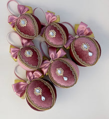 Christmas Baubles - Dusty Pink - Set of 6 Gabificent