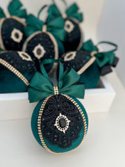 Christmas Baubles - Emerald -Set of 6 - Gabificent