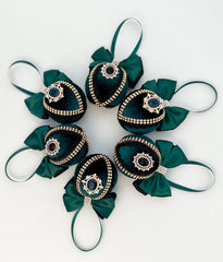 Christmas Baubles - Emerald- Set of 6 - Gabificent