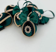 Christmas Baubles - Emerald- Set of 6 - Gabificent