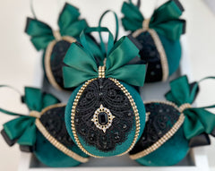 Christmas Baubles - Emerald -Set of 6 - Gabificent