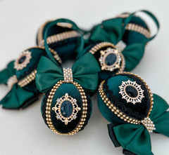 Christmas Baubles - Emerald- Set of 6 - Gabificent