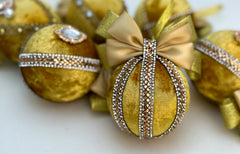 Christmas Baubles - Gold- Set of 6 - Gabificent