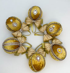 Christmas Baubles - Gold- Set of 6 - Gabificent