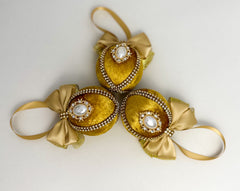 Christmas Baubles - Gold- set of 3 - Gabificent